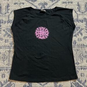 VTG Y2K West Coast Choppers Womens Baby T Shirt Tank Top Black SZ M